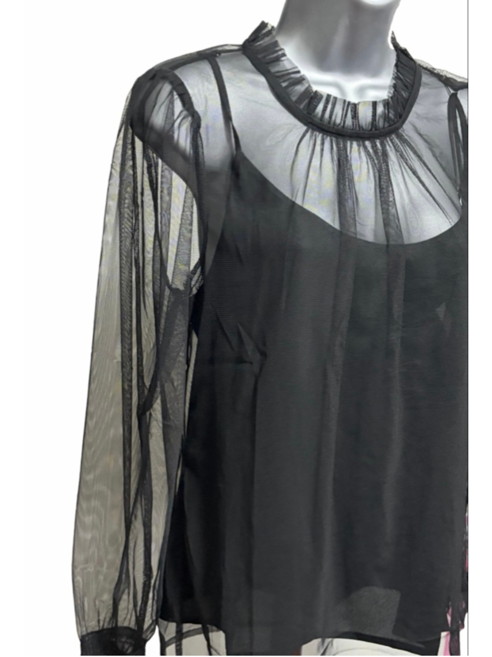 NWT J. Crew Tulle ruffleneck top size small retails $118 - Picture 3 of 10